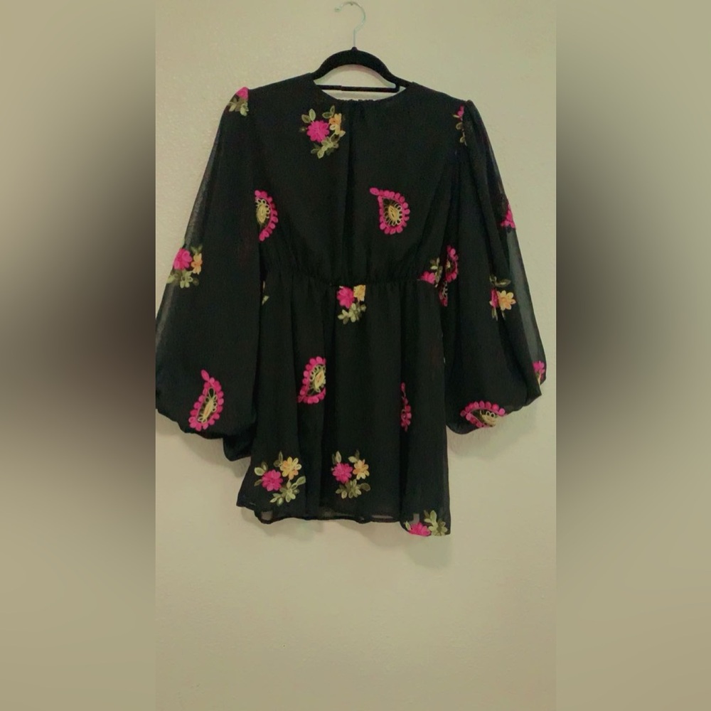 Black with floral blouse